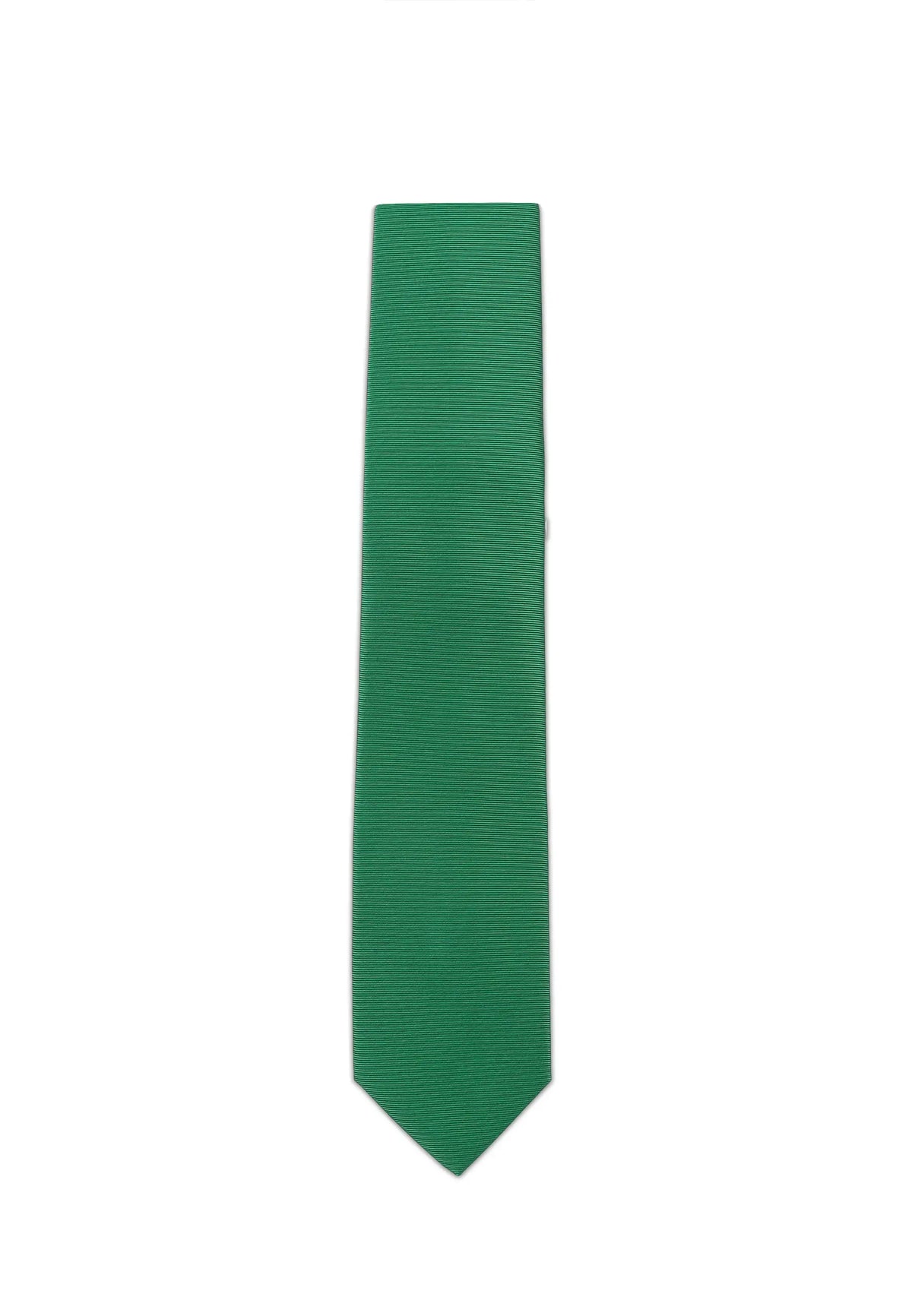 (Grün) Uni Krawatte 7cm–7.5cm flach Frontansicht