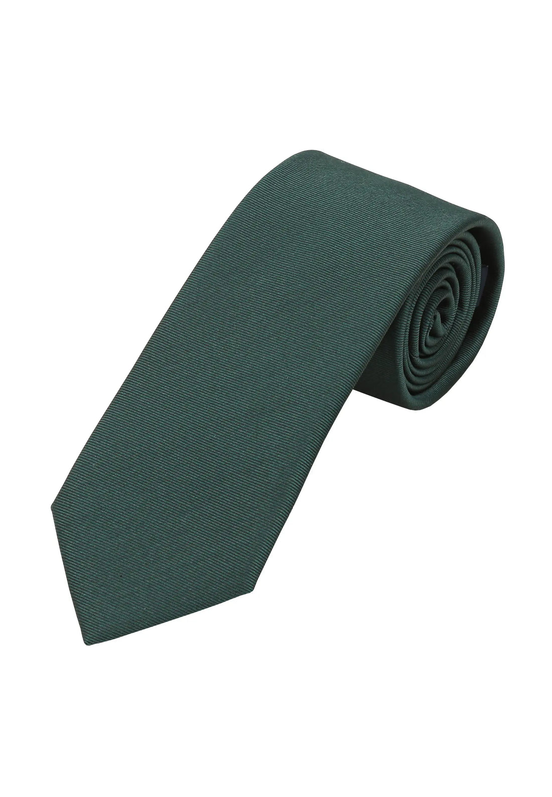 (Dunkelgrün) Uni Krawatte 7cm–7.5cm gerollt Vorderansicht