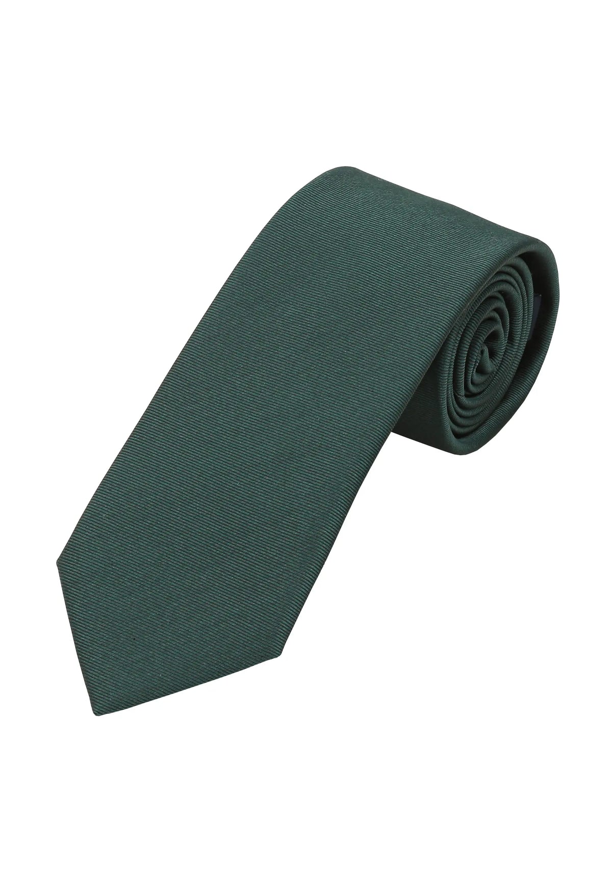 (Dunkelgrün) Uni Krawatte 7cm–7.5cm gerollt Vorderansicht