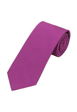 (Lila) Uni Krawatte 7cm–7.5cm gerollt Vorderansicht