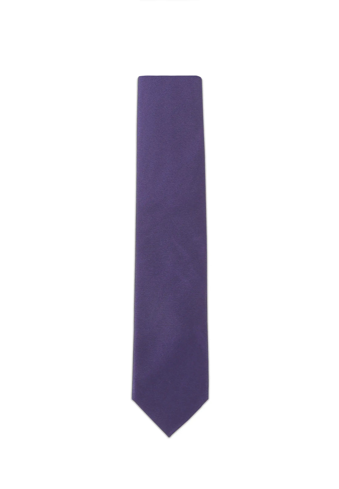 (Dunkellila) Uni Krawatte 7cm–7.5cm flach Frontansicht
