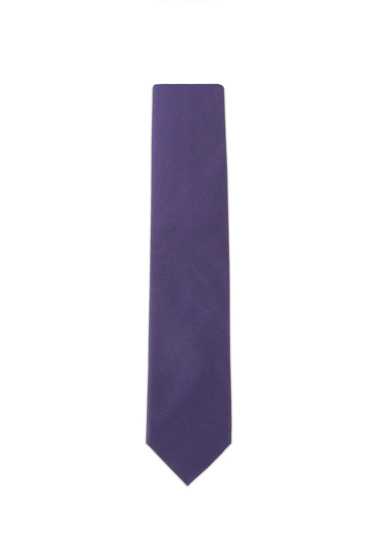 (Dunkellila) Uni Krawatte 7cm–7.5cm flach Frontansicht