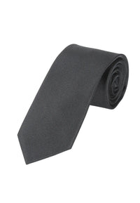 (Schwarz Diagonalstruktur) Schwarze Trauerkrawatte aus 100% Seide mit glatter Optik, 7,5cm