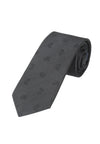 (Schwarz Paisley) Schwarze Trauerkrawatte aus 100% Seide mit Ton-in-Ton Muster, 7,5cm