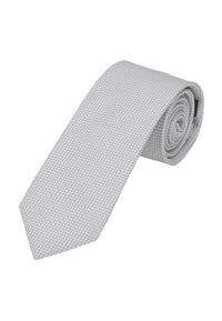 (Hellgrau) Seidenkrawatte für Herren gerollt, florales Muster, 7–7.5 cm breit