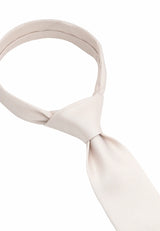 (Beige) Seidenkrawatte mit Knoten-Detail, florales Muster, elegante Struktur