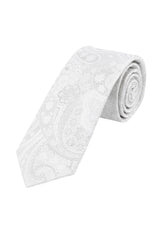 (Champagner) Hochzeitskrawatte Herren Paisley Seide – gerollt Gesamtansicht