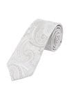 (Beige) Hochzeitskrawatte Herren Paisley Seide – gerollt Gesamtansicht
