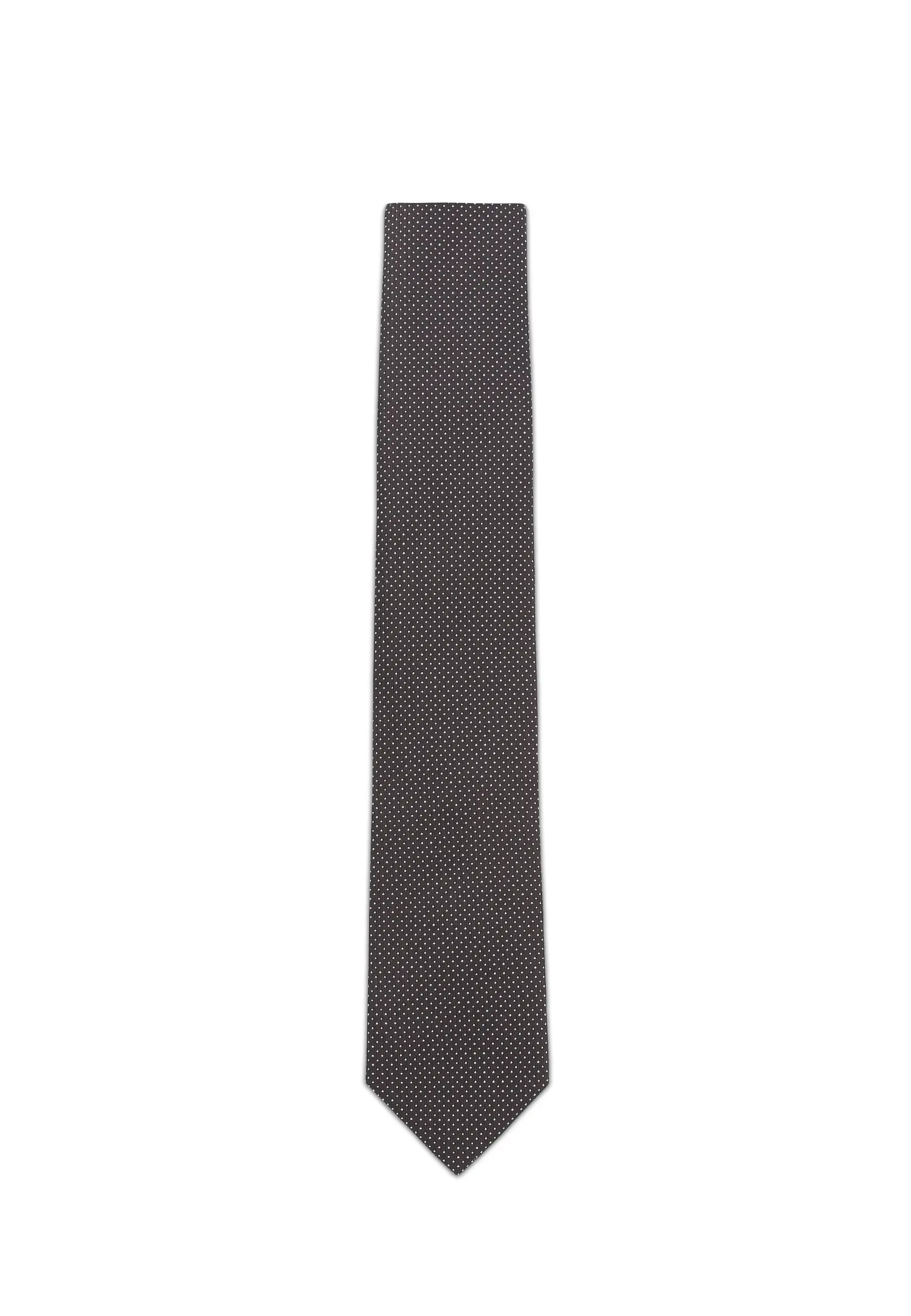(Dunkelbraun) Picoté Krawatte Herren 100% Seide 6cm Produktansicht