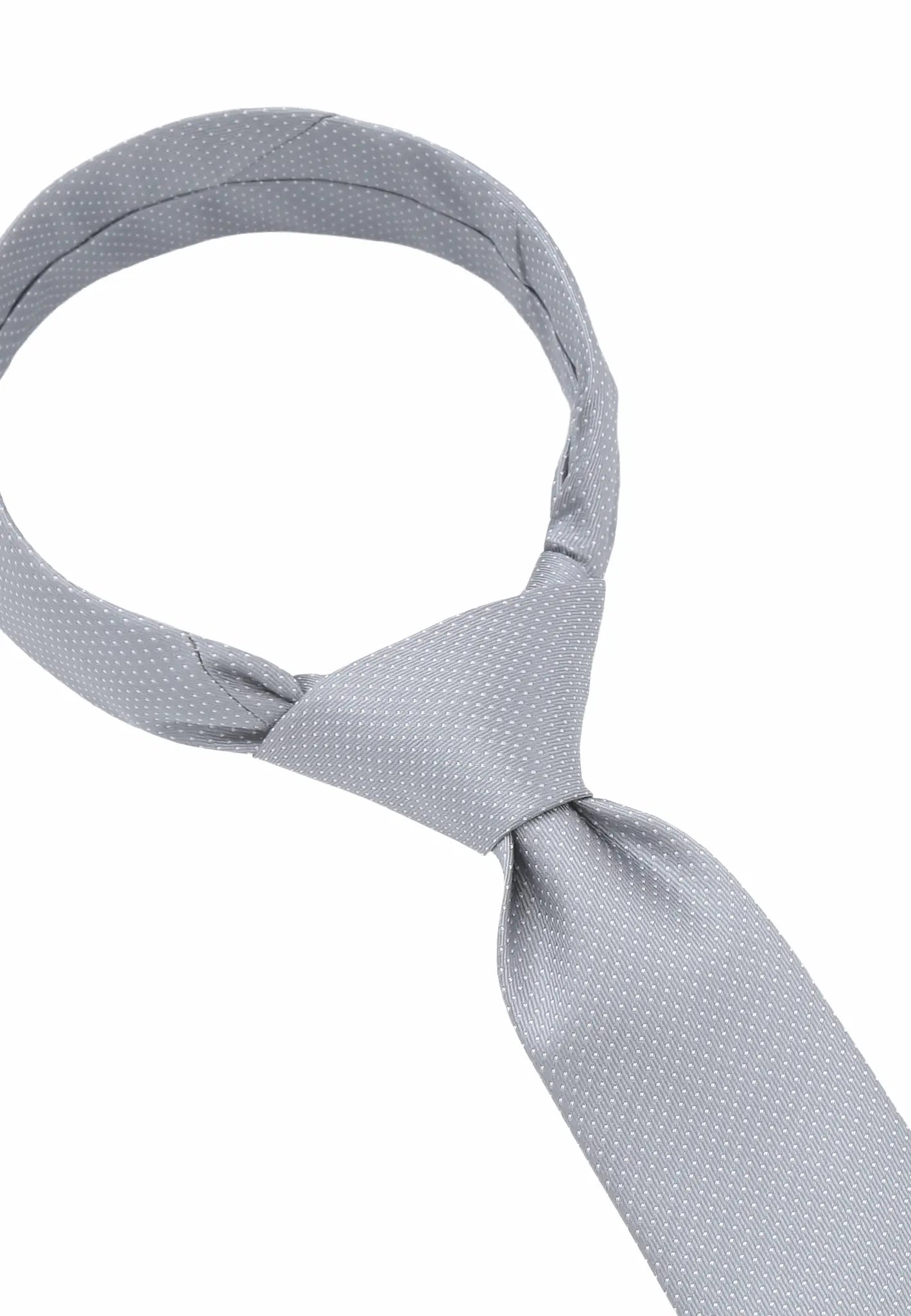 (Grau) Picoté Krawatte Herren 100% Seide 6cm gebundenes Detail