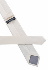 (Champagner) Picoté Krawatte Herren 100% Seide 6cm Rückseite Detail
