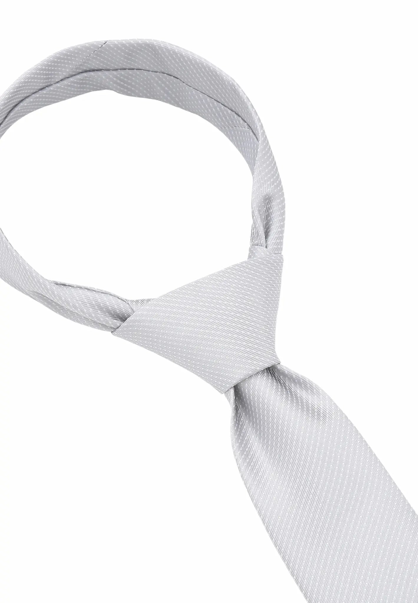 (Hellgrau) Picoté Krawatte Herren 100% Seide 6cm gebundenes Detail