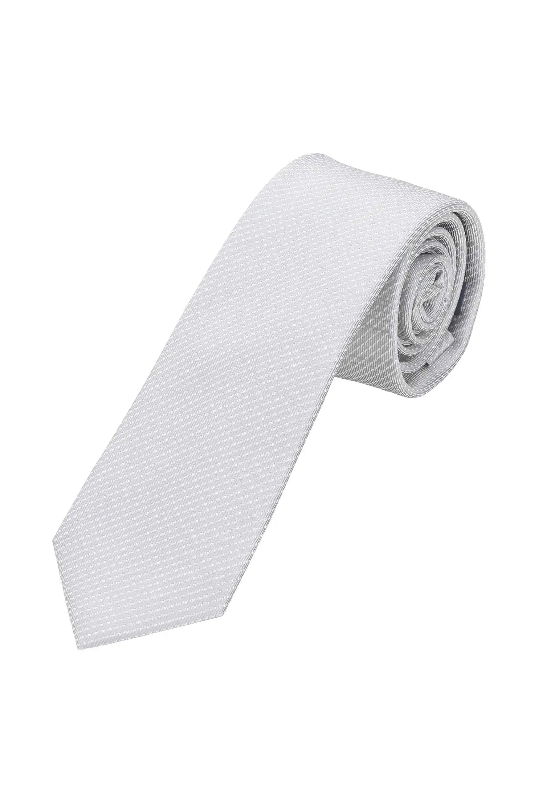 (Hellgrau) Picoté Krawatte Herren 100% Seide 6cm gerollt