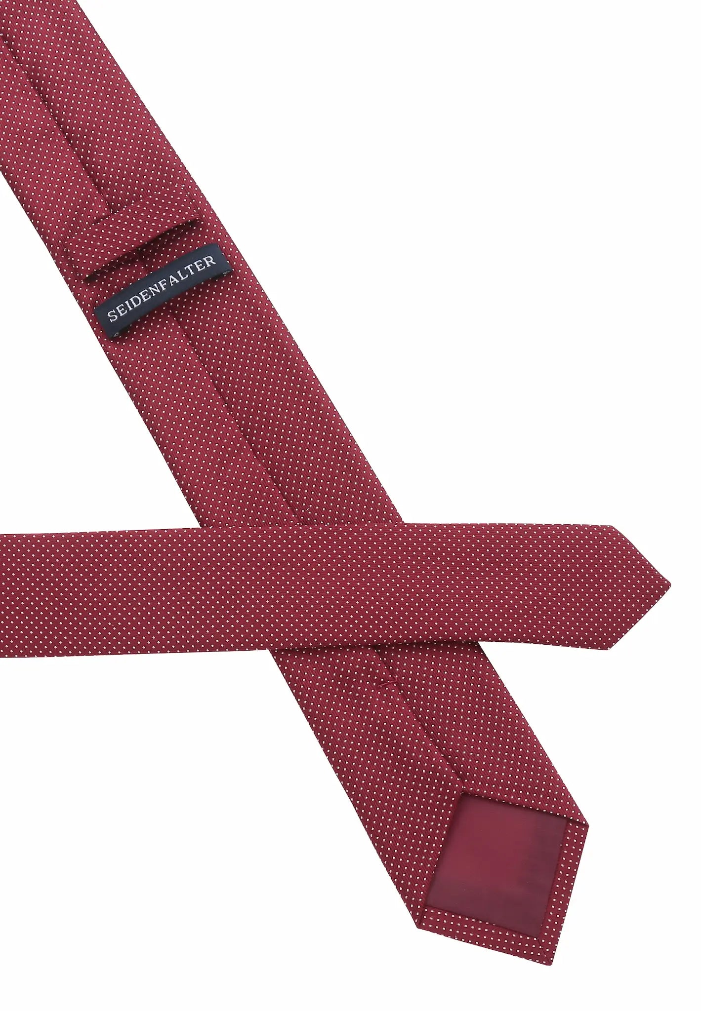 (Bordeaux) Picoté Krawatte Herren 100% Seide 6cm Rückseite Detail