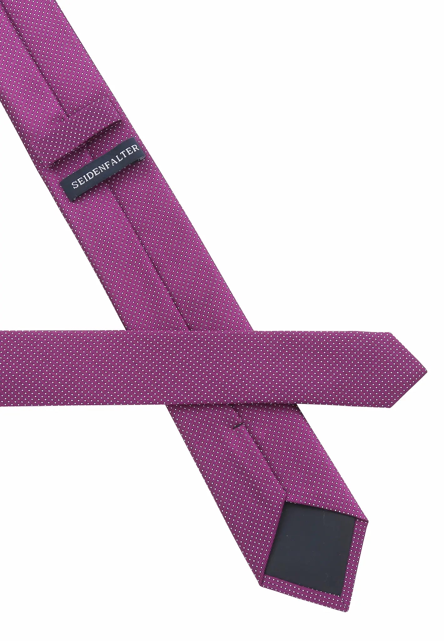 (Lila) Picoté Krawatte Herren 100% Seide 6cm Rückseite Detail