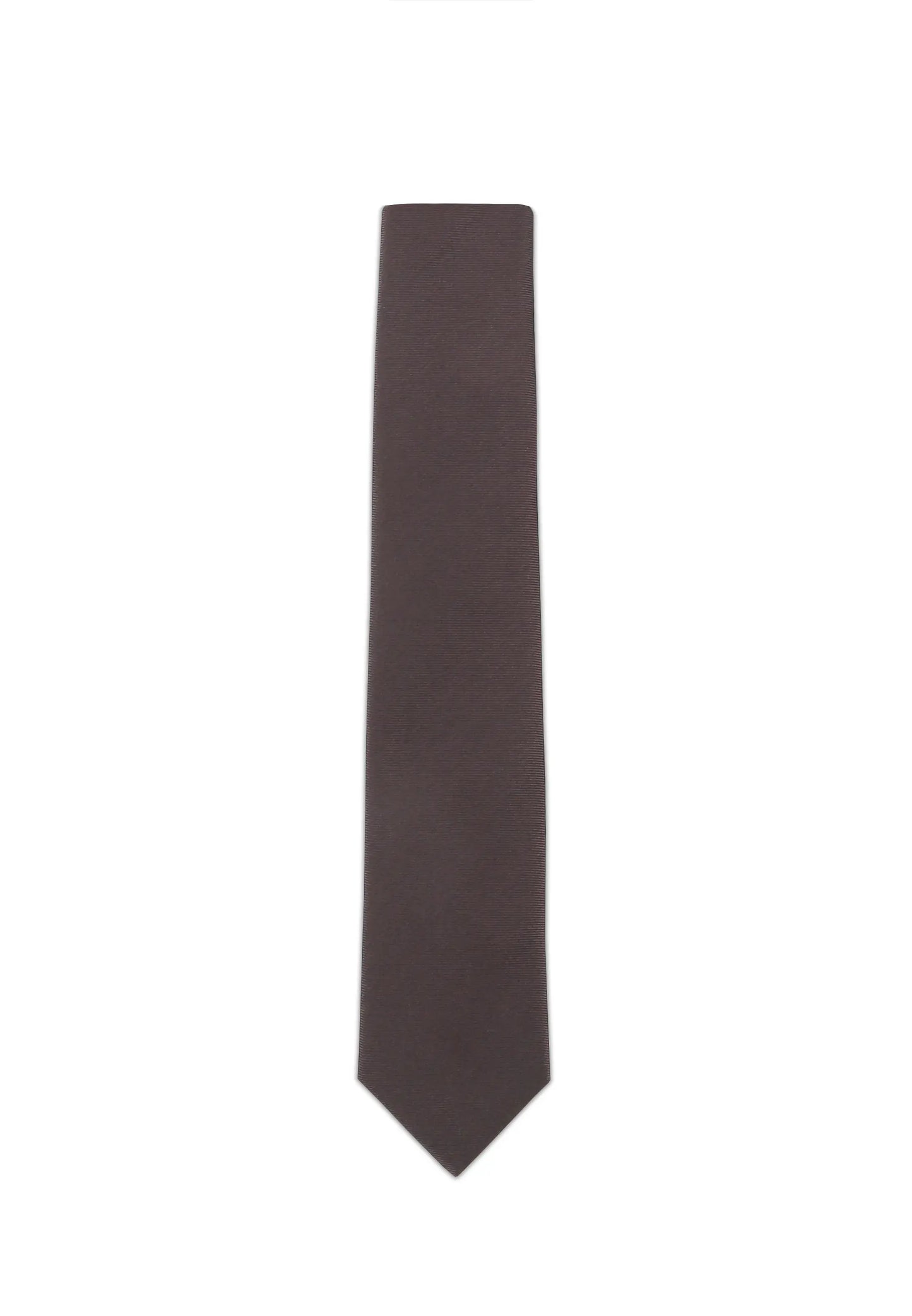 (Dunkelbraun) Uni Seidenkrawatte Herren 6cm schmal in voller Länge