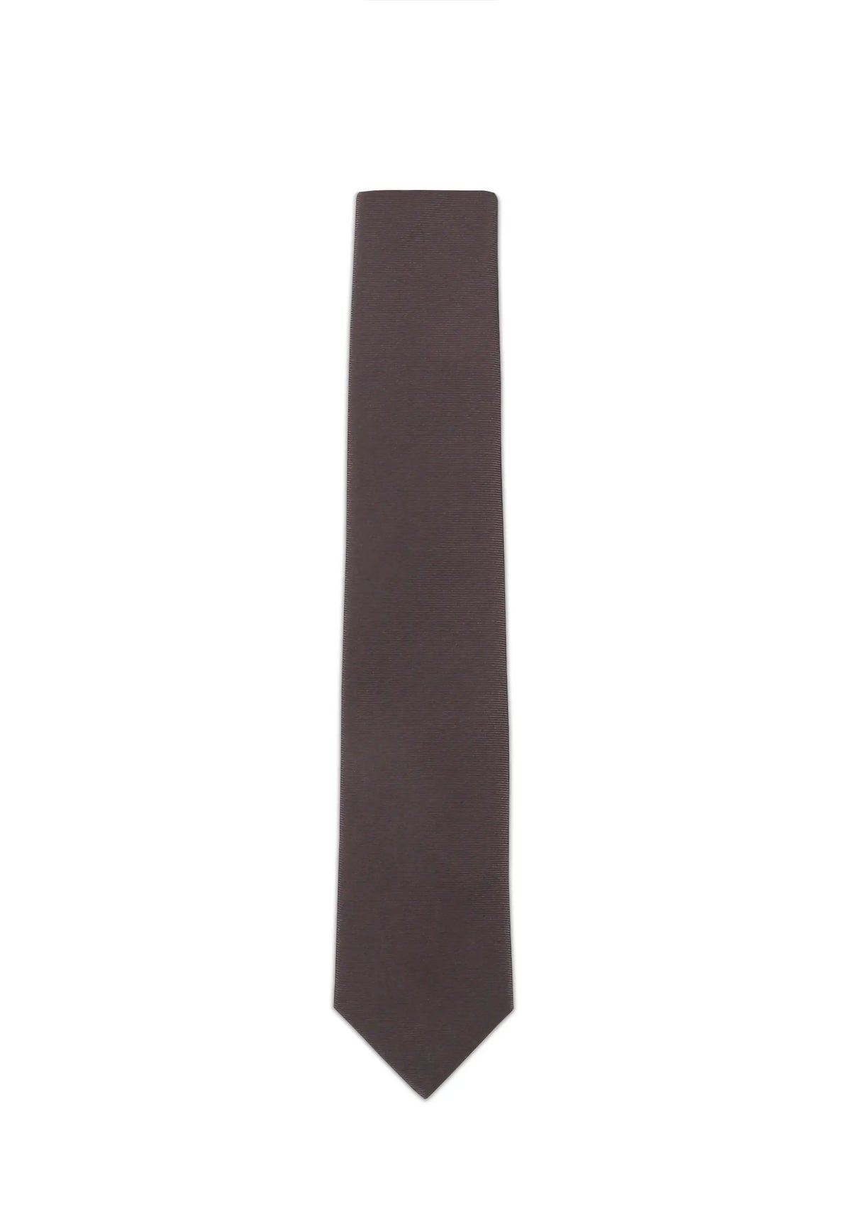 (Dunkelbraun) Uni Seidenkrawatte Herren 6cm schmal in voller Länge