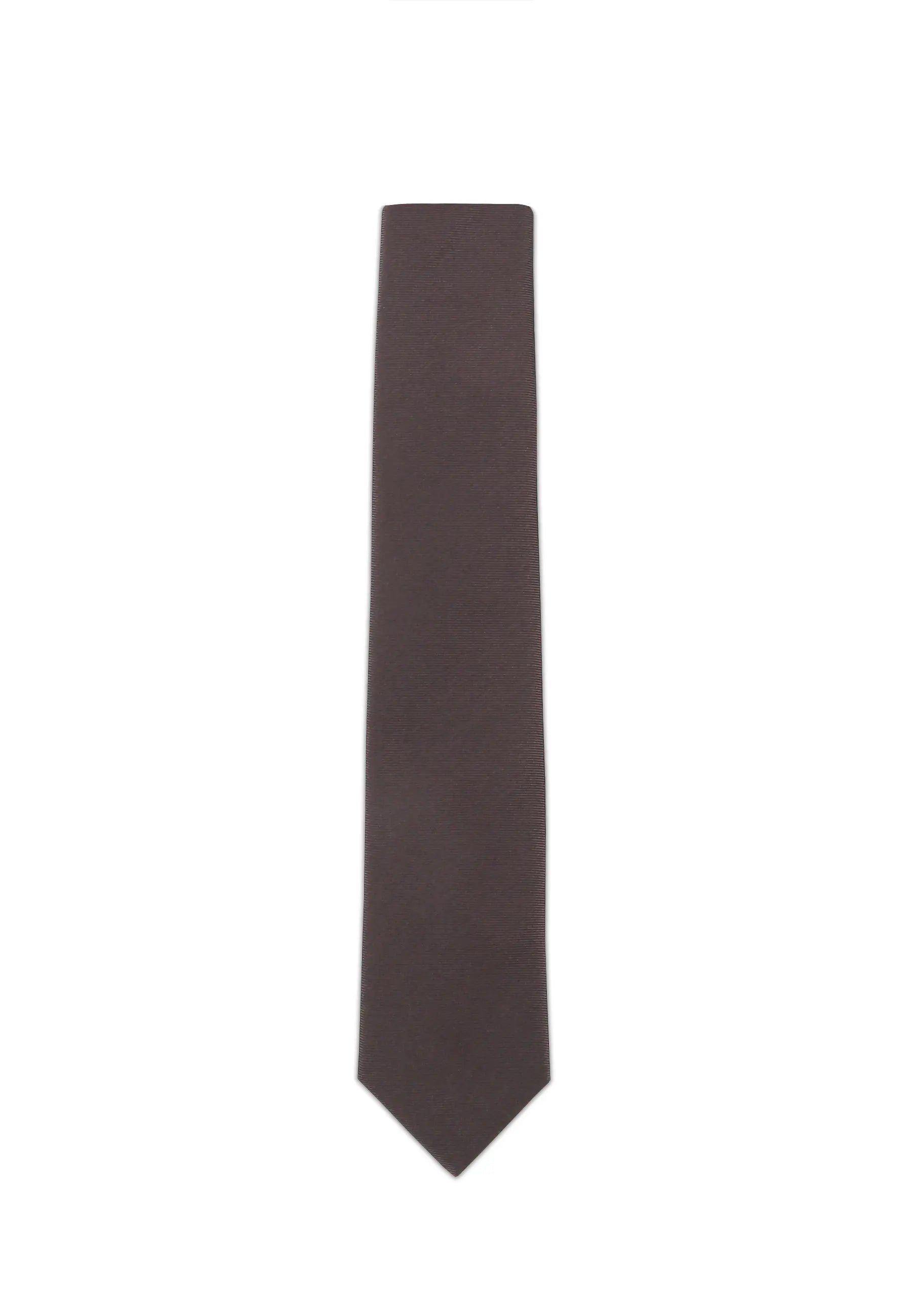 (Dunkelbraun) Uni Seidenkrawatte Herren 6cm schmal in voller Länge
