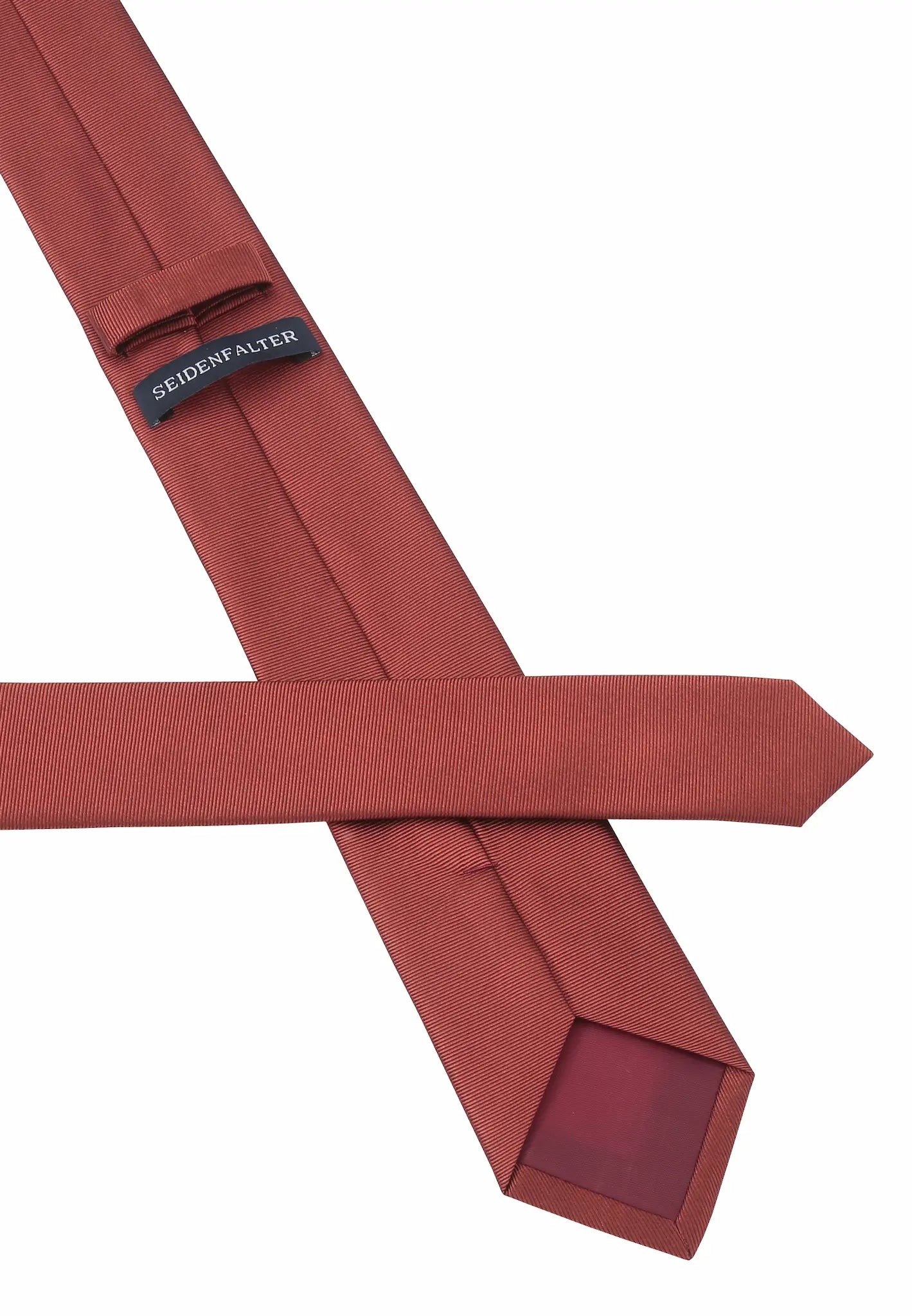 (Terra) Uni Seidenkrawatte 6cm Rückseite mit Label Detail