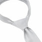 (Silber) Uni Seidenkrawatte 6cm Knotenansicht Detail Seidenglanz