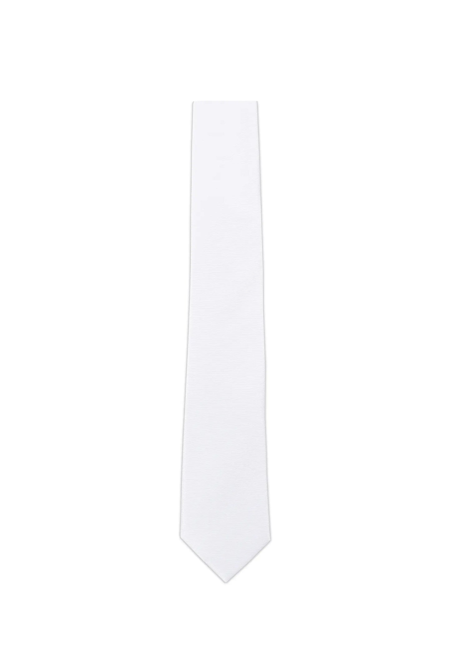 (Weiß) Uni Seidenkrawatte Herren 6cm schmal in voller Länge