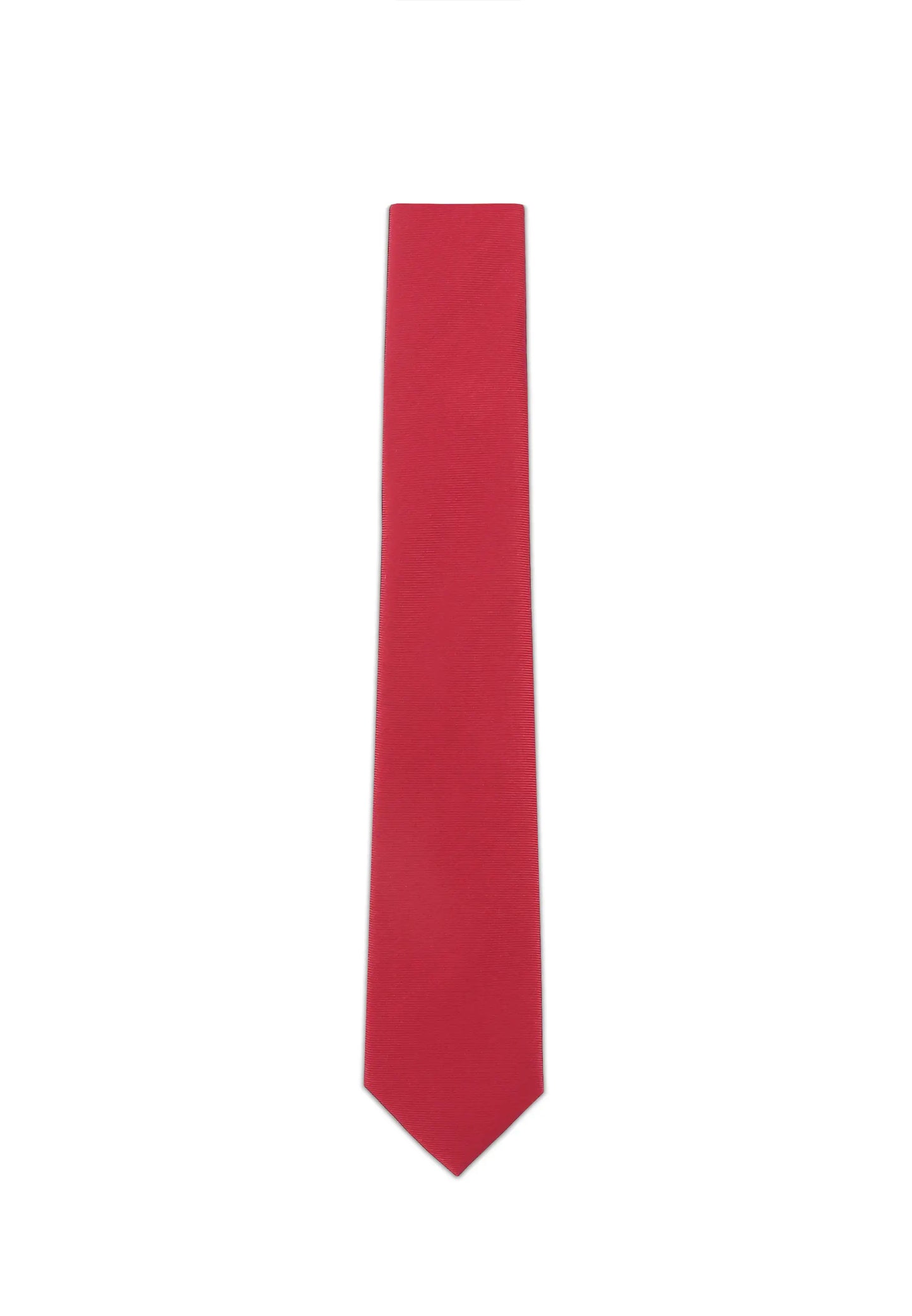 (Hellrot) Uni Seidenkrawatte Herren 6cm schmal aufgerollt