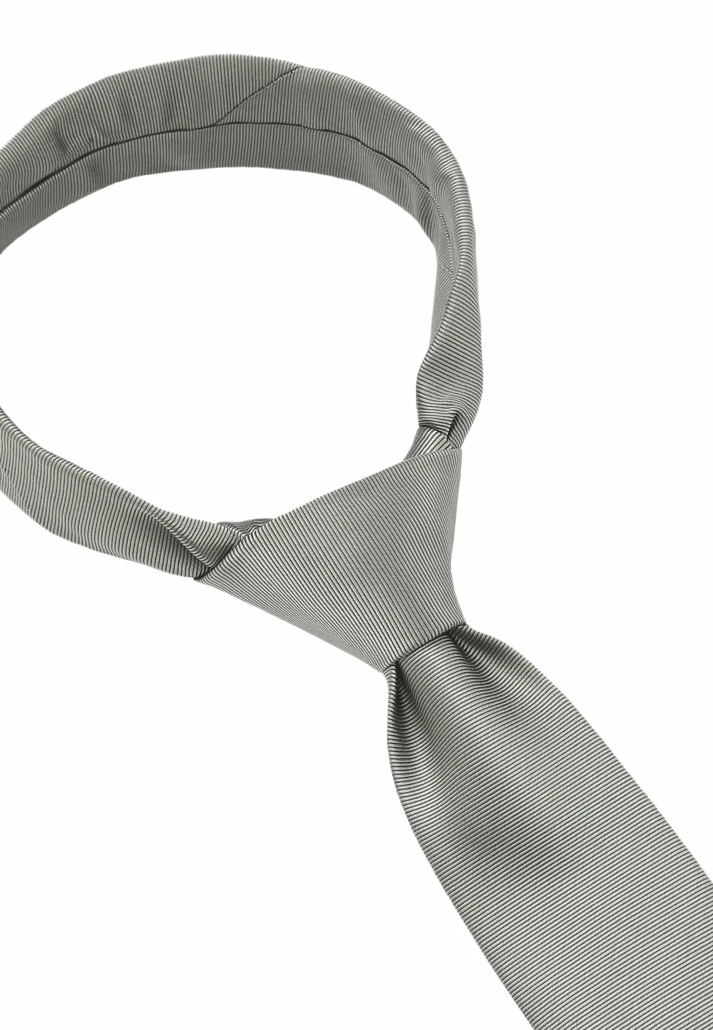 (Mint) Uni Seidenkrawatte 6cm Knotenansicht Detail Seidenglanz