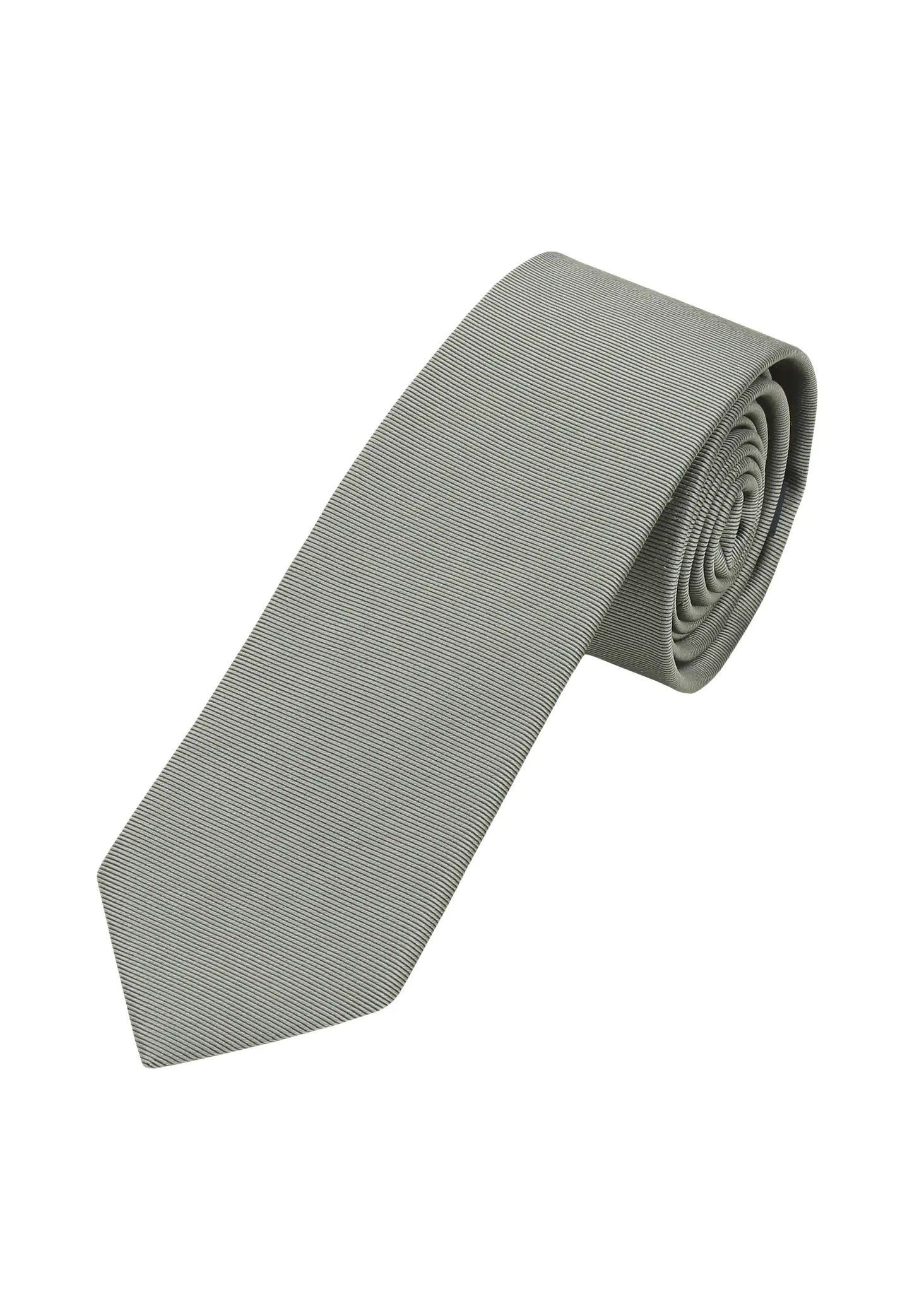 (Mint) Uni Seidenkrawatte Herren 6cm schmal aufgerollt