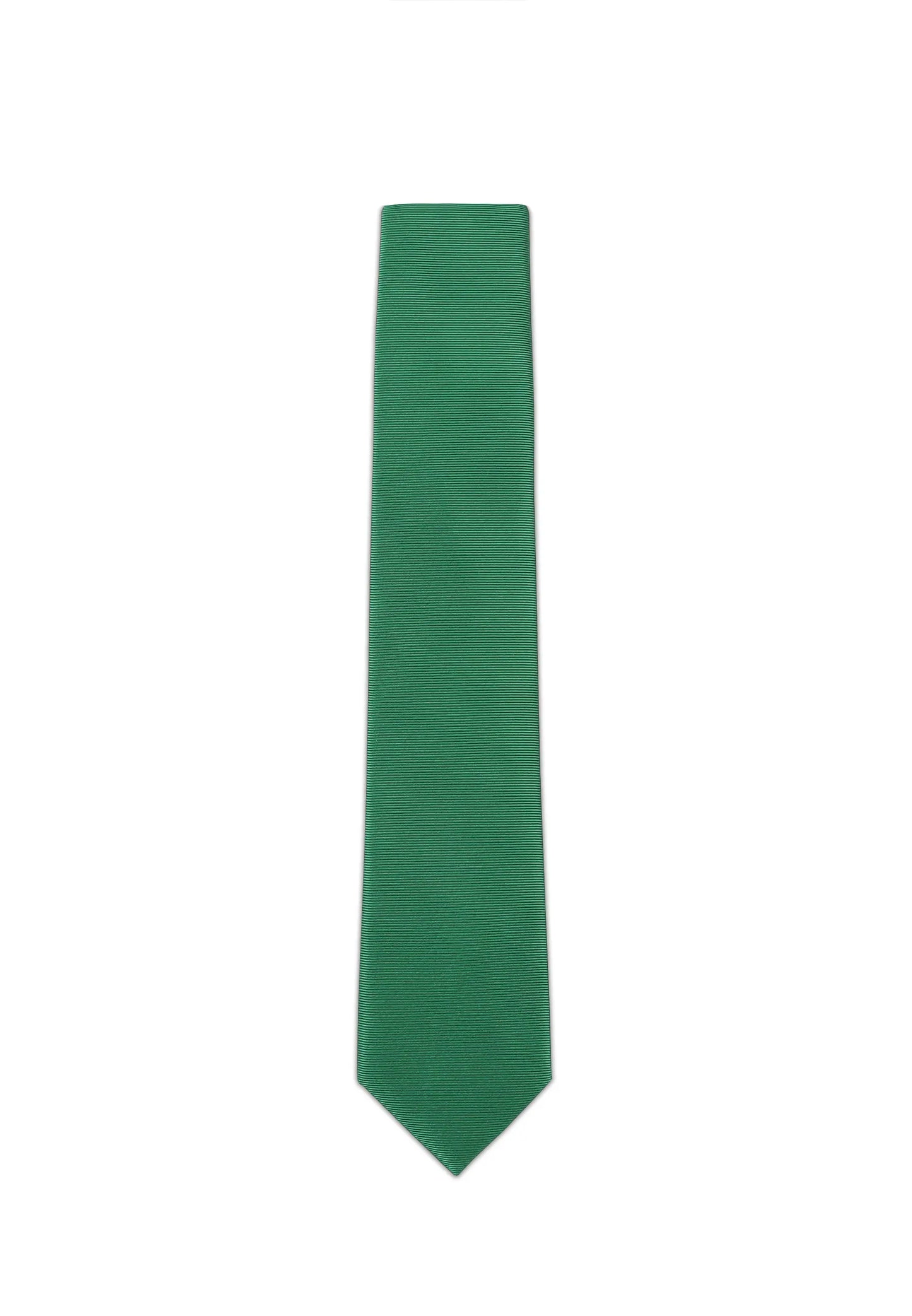 (Grün) Uni Seidenkrawatte Herren 6cm schmal aufgerollt