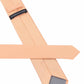 (Apricot) Rückseite der Seidenkrawatte in Apricot mit Etikett und Schlaufe, Detail