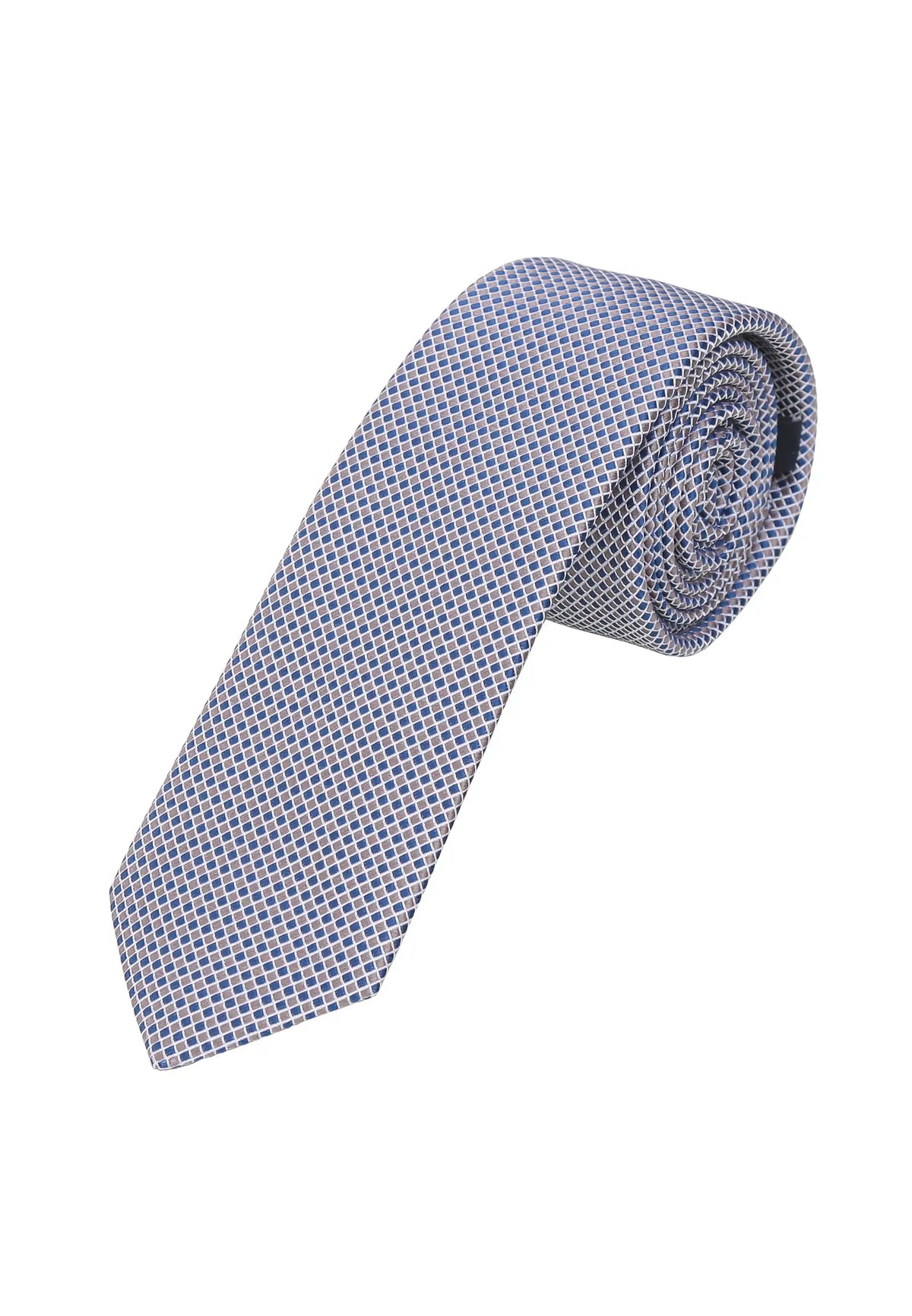 Krawatte Herren aus Seide – Kachelmuster (6,0 - 6,5 cm) - Beige