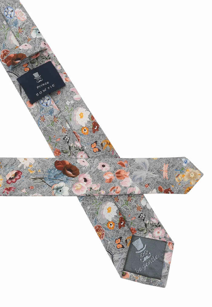 Krawatte Herren aus Seide & Baumwolle – Blumenmuster (6,0 – 6,5 cm)
