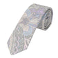 (Grau) Krawatte Herren Paisley-Muster Baumwolle – gerollt