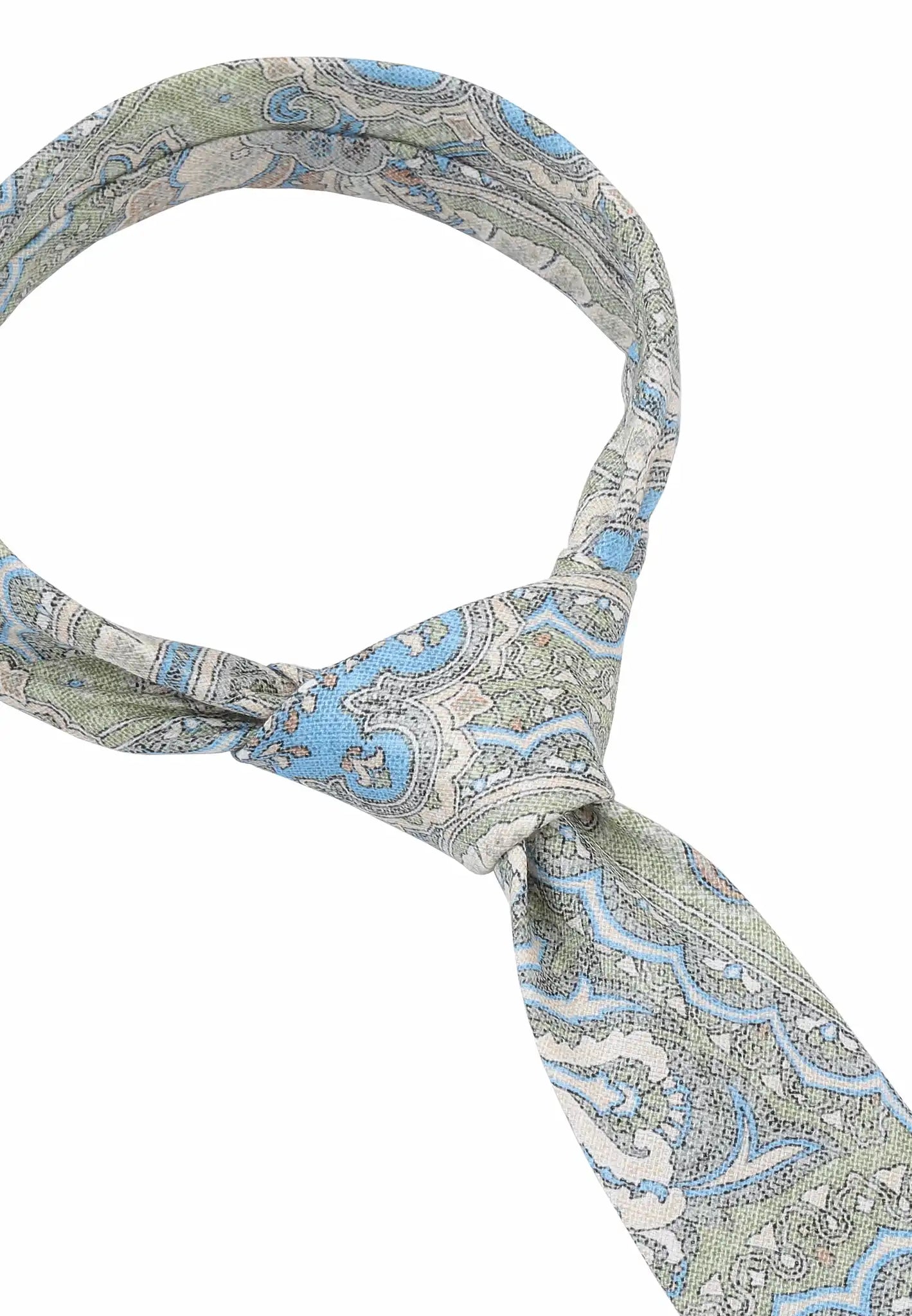 (Grün) Krawatte Herren Paisley-Muster – Knotenansicht