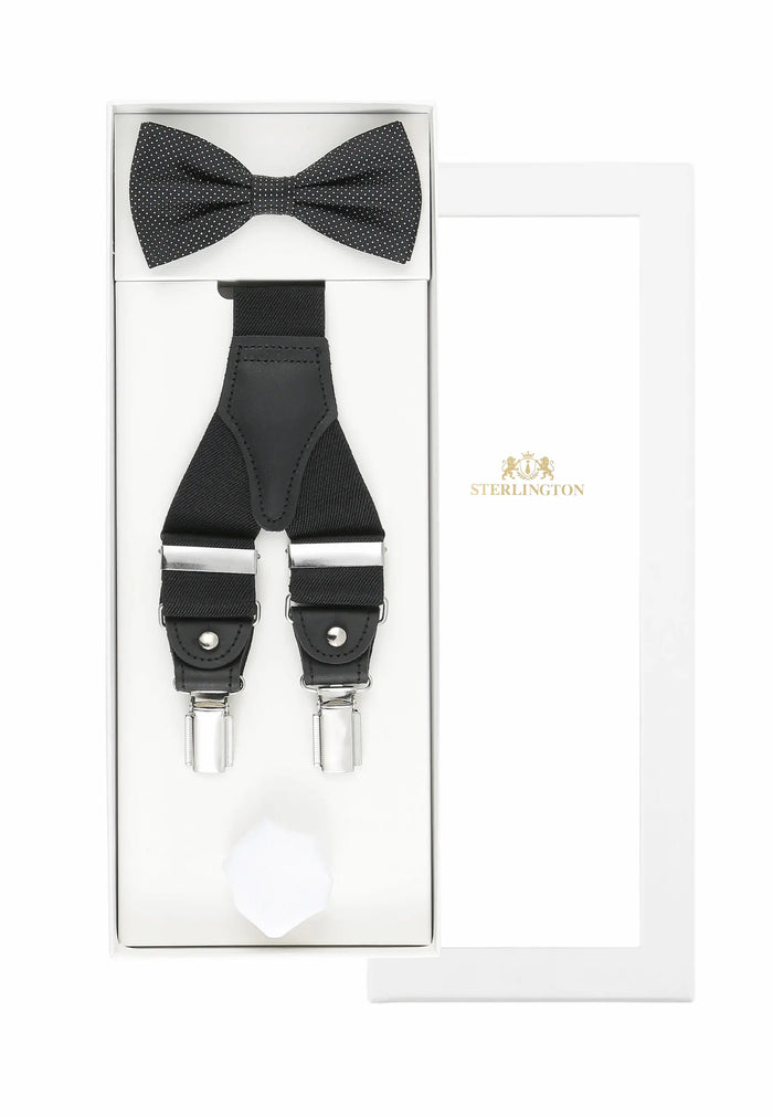 Hosenträger Set Herren mit Fliege & Einstecktuch – Picoté