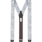 (Blau) Hosenträger Herren Paisley Seide – Y-Form Rückansicht mit Clips und Lederdetails