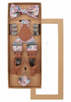 (Rot) Hosenträger Set Herren Blumenmuster mit Fliege – Geschenkbox