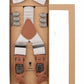 (Beige) Hosenträger Set Herren mit Fliege Mikromuster Seide – Geschenkbox Prince Bowtie