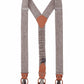 (Beige) Hosenträger Herren Tweed – Rückansicht Y-Form mit Clips und Lederschlaufen