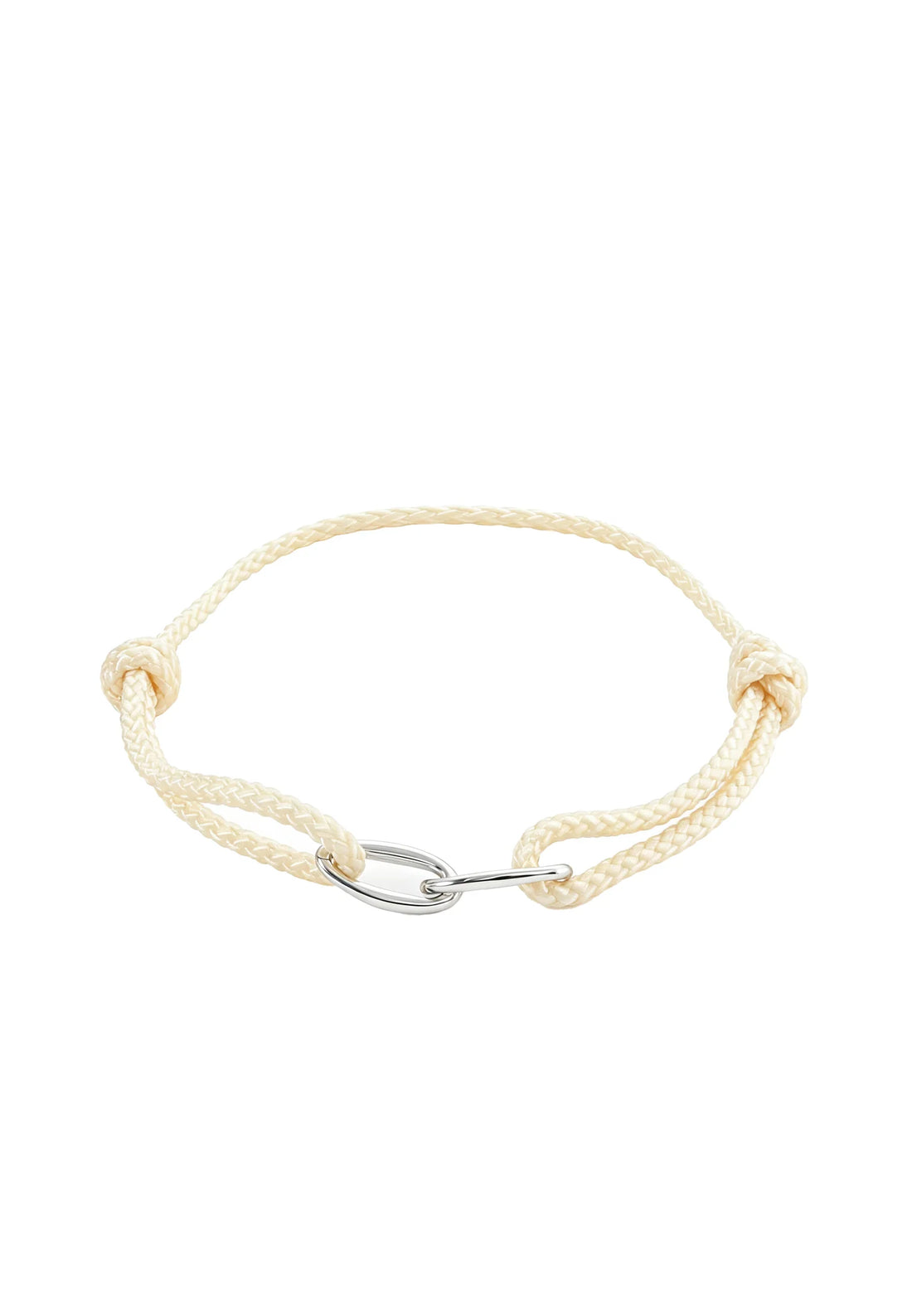 (Champagner) Armband aus Edelstahl & Seil – Amalfi – Frontalansicht