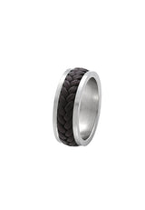 Ring aus Edelstahl & Textil – Ronin – Dunkelbraun