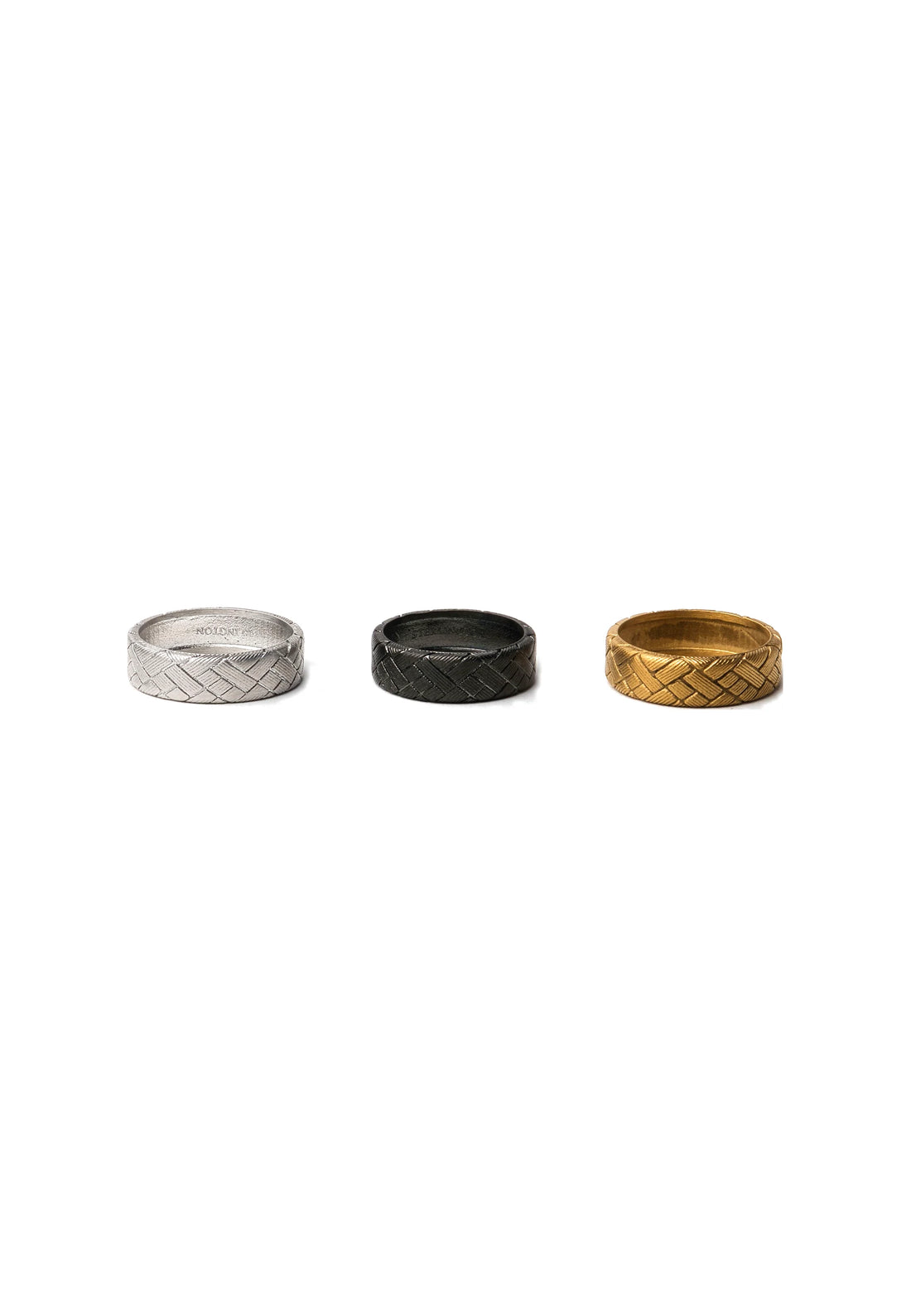 Ring aus Edelstahl Rigel in allen drei Farben nebeneinander