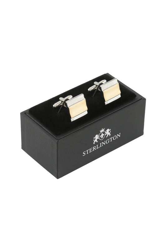 Manschettenknöpfe Herren Gold Platte in der Geschenkbox