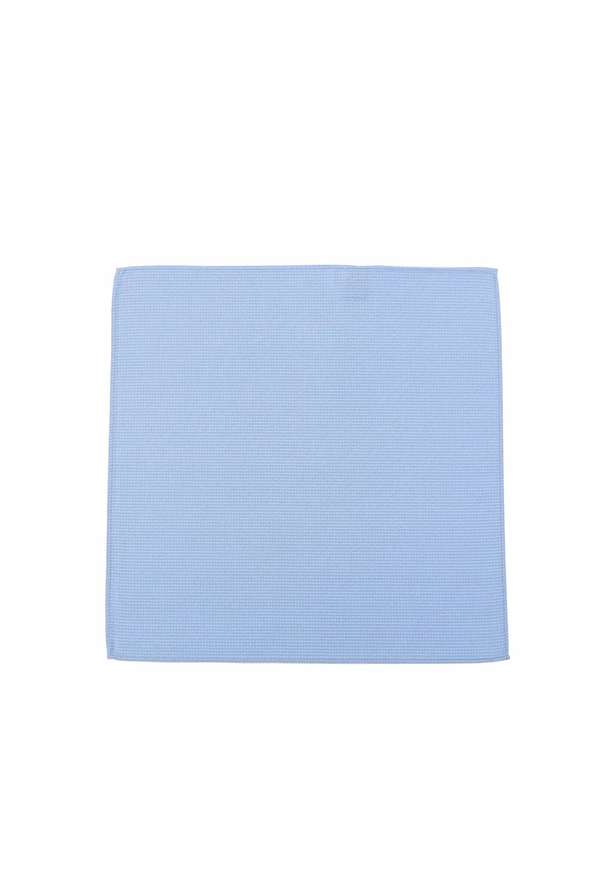 (Hellblau) Einstecktuch Herren aus 100% Seide Picoté 28x28cm flach