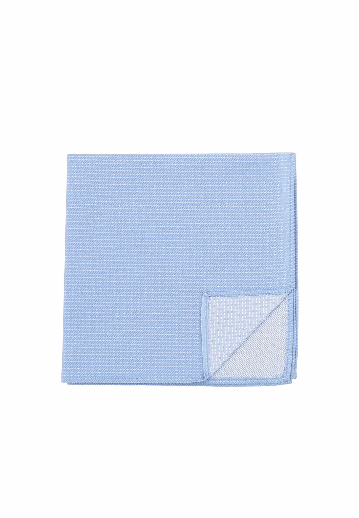 (Hellblau) Einstecktuch Herren aus 100% Seide Picoté 28x28cm Detailansicht