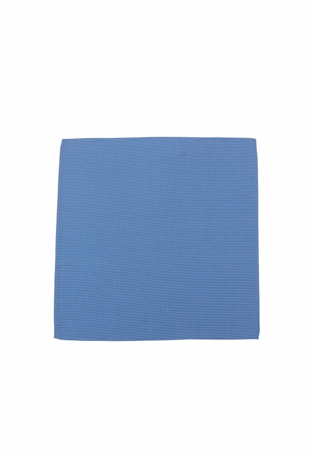 (Blau) Einstecktuch Herren aus 100% Seide Picoté 28x28cm flach