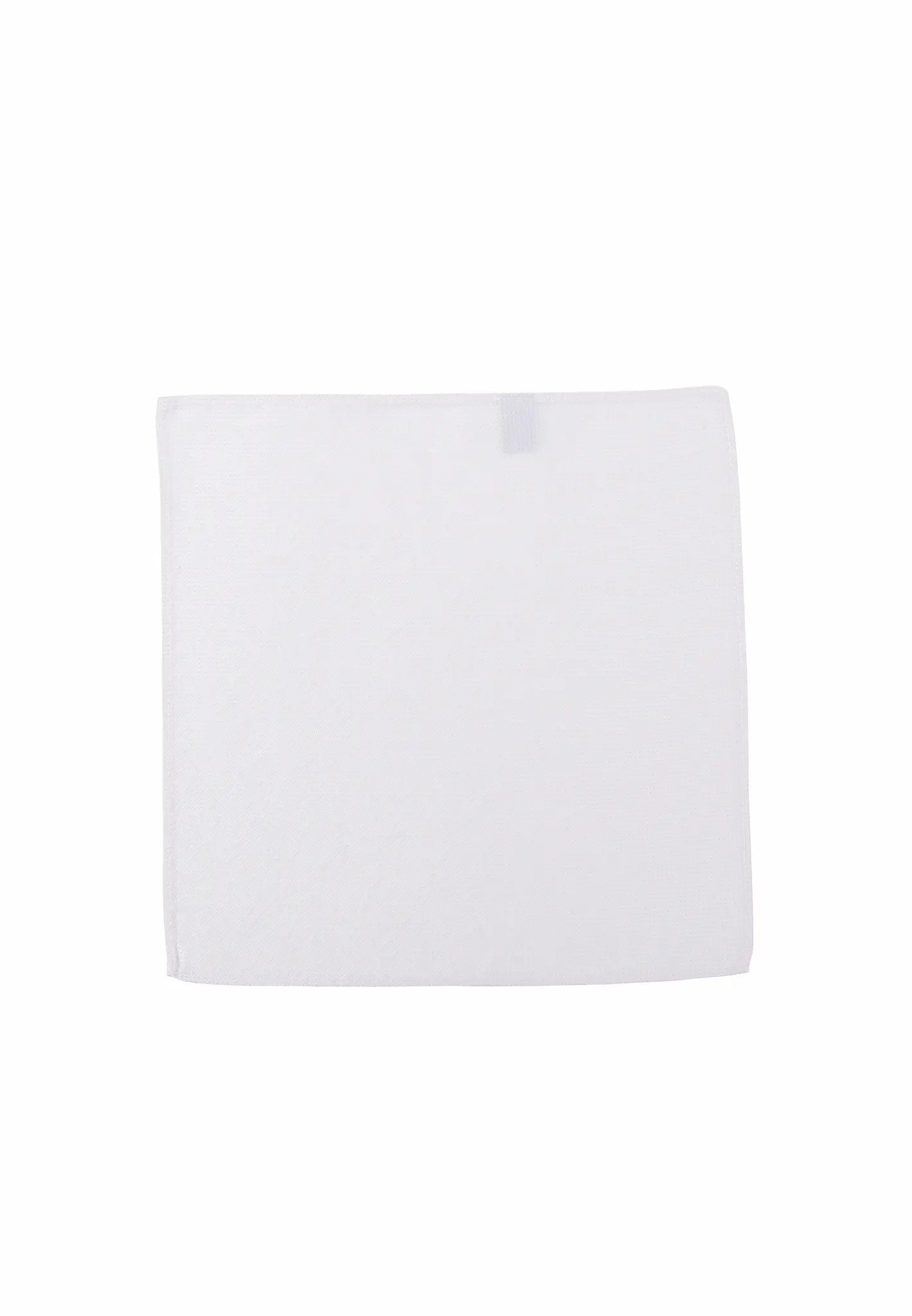 (Weiß) Einstecktuch Herren aus 100% Seide Picoté 28x28cm flach
