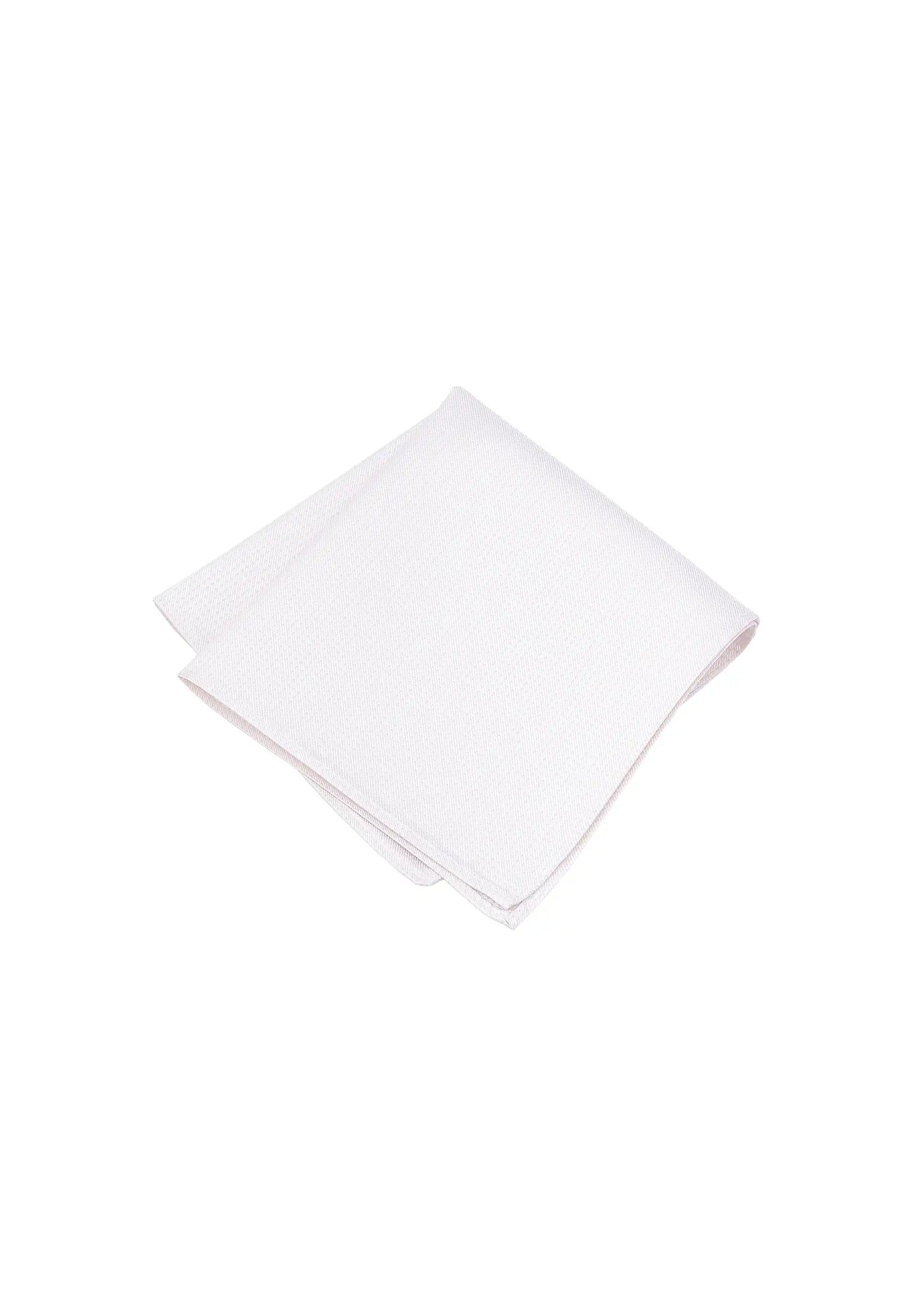 (Weiß) Einstecktuch Herren aus 100% Seide Picoté 28x28cm gefaltet