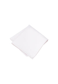 (Weiß) Einstecktuch Herren aus 100% Seide Picoté 28x28cm gefaltet