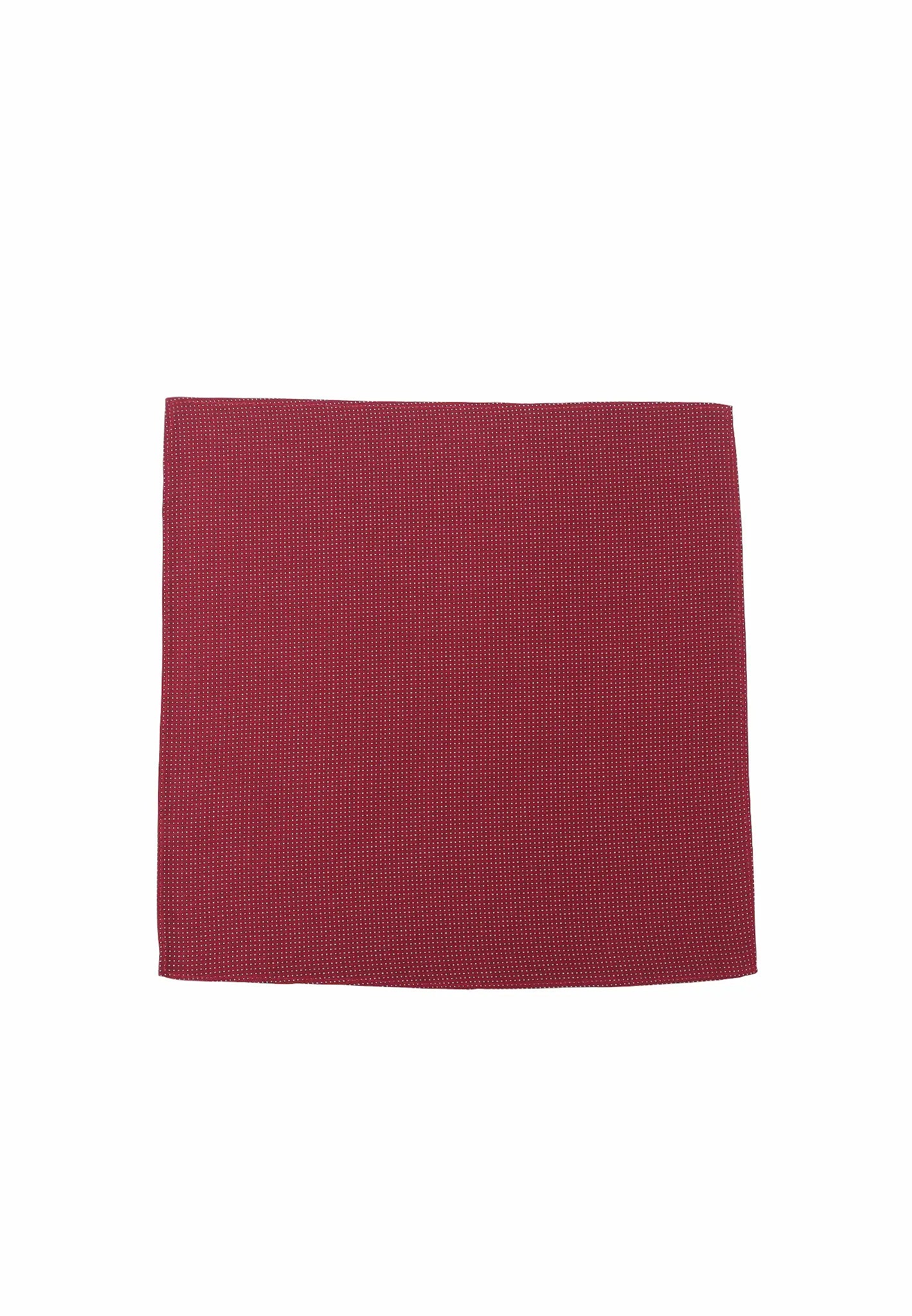 (Mittelrot) Einstecktuch Herren aus 100% Seide Picoté 28x28cm flach